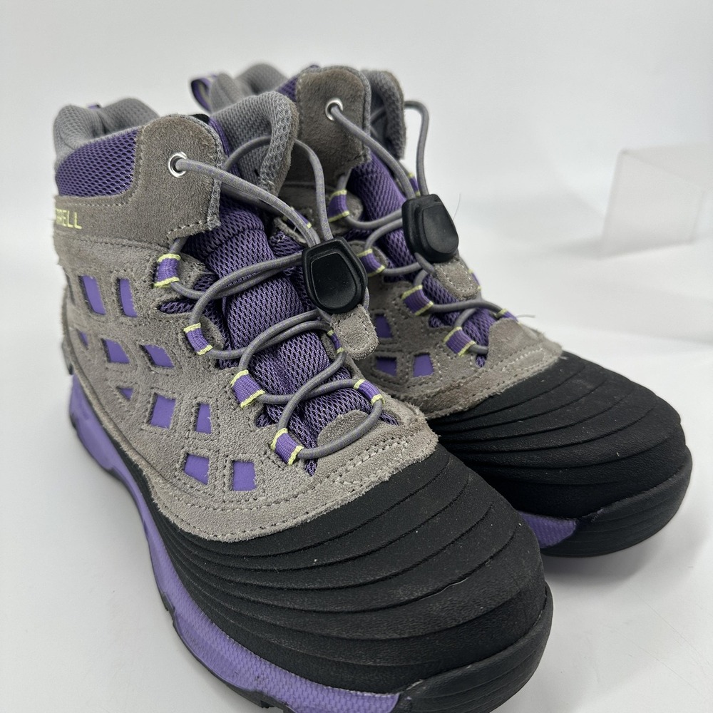 Merrell Thermo Shiver 2.0 WPF Boots Kids Size 4 Gray Purple Winter Hiking Snow - Picture 2 of 8